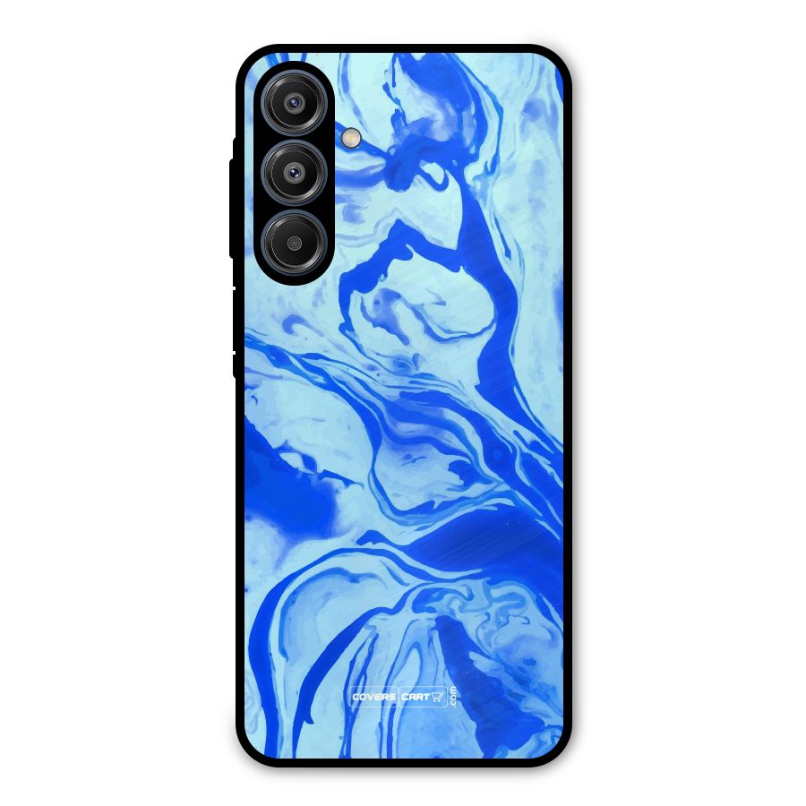 Blaze Blue Marble Texture Metal Back Case for Galaxy A16 5G
