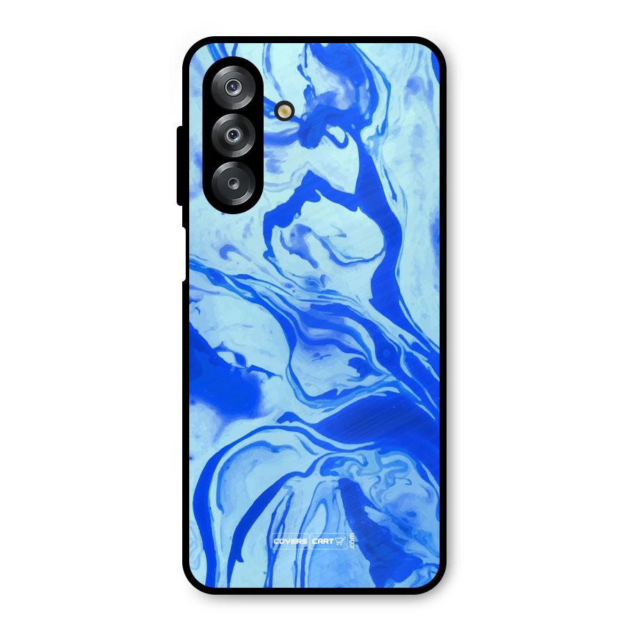 Blaze Blue Marble Texture Metal Back Case for Galaxy A26