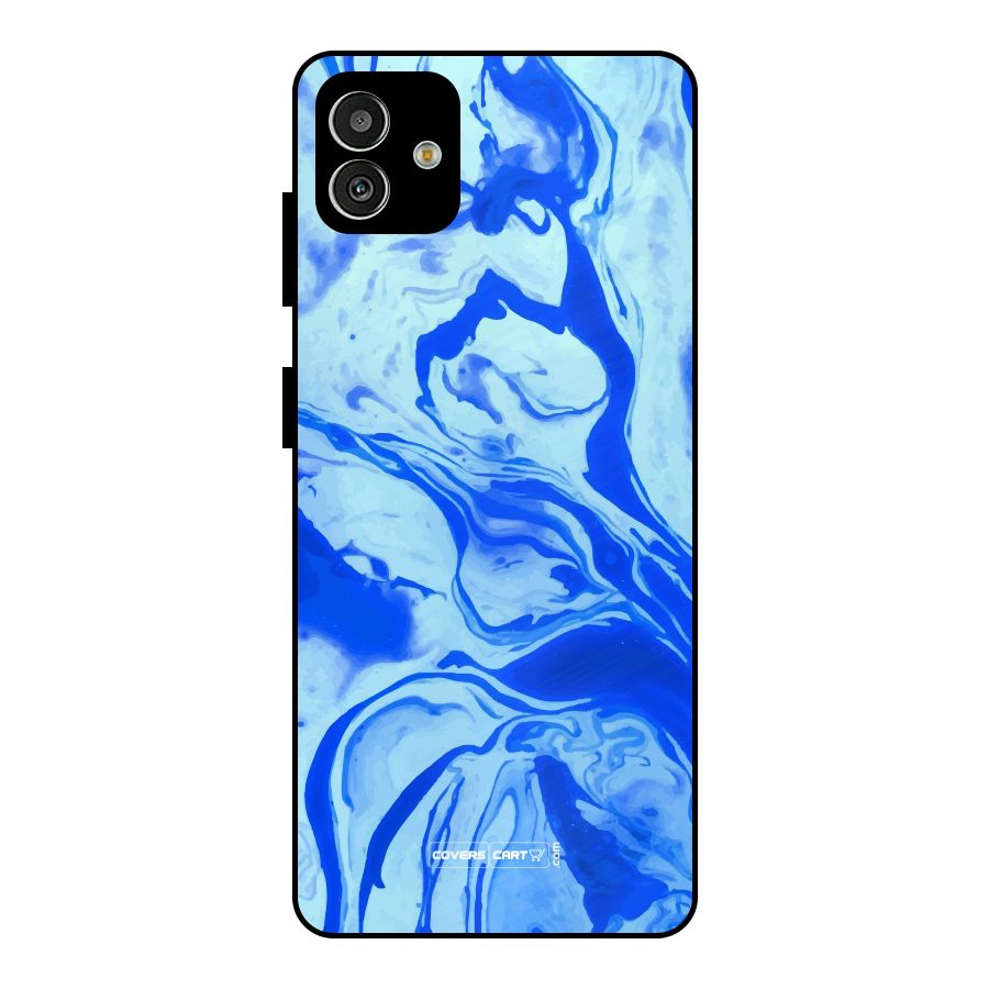 Blaze Blue Marble Texture Metal Back Case for Galaxy M13 5G
