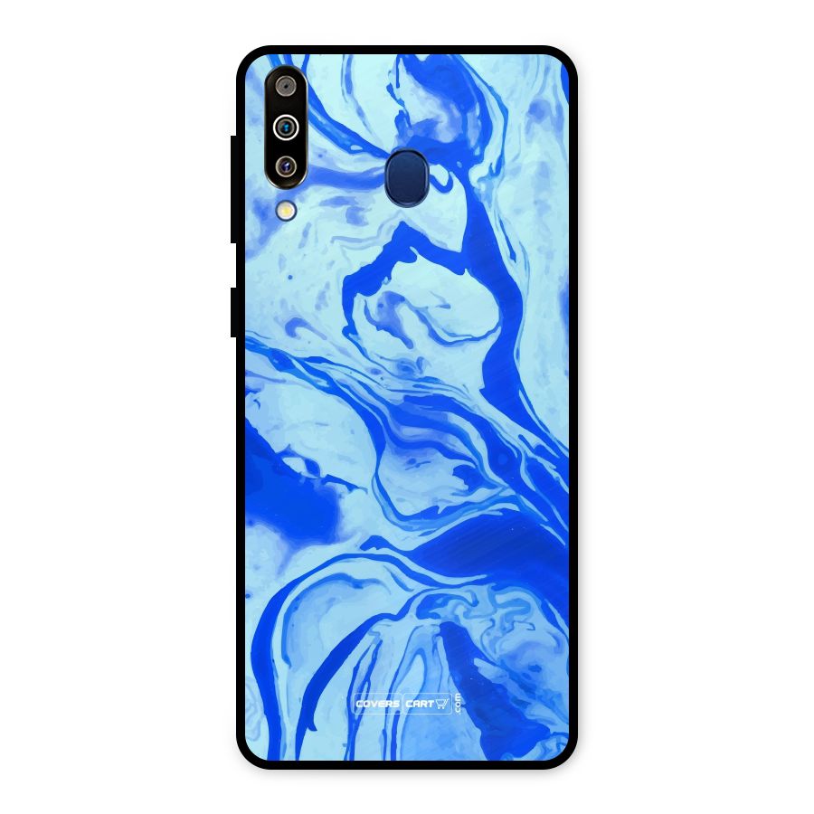 Blaze Blue Marble Texture Metal Back Case for Galaxy M30