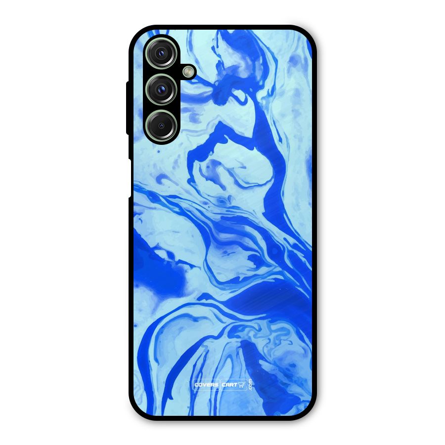 Blaze Blue Marble Texture Metal Back Case for Galaxy M34