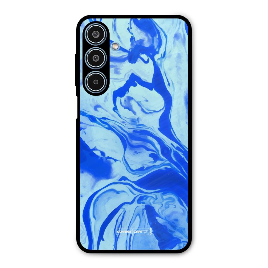 Blaze Blue Marble Texture Metal Back Case for Galaxy M35