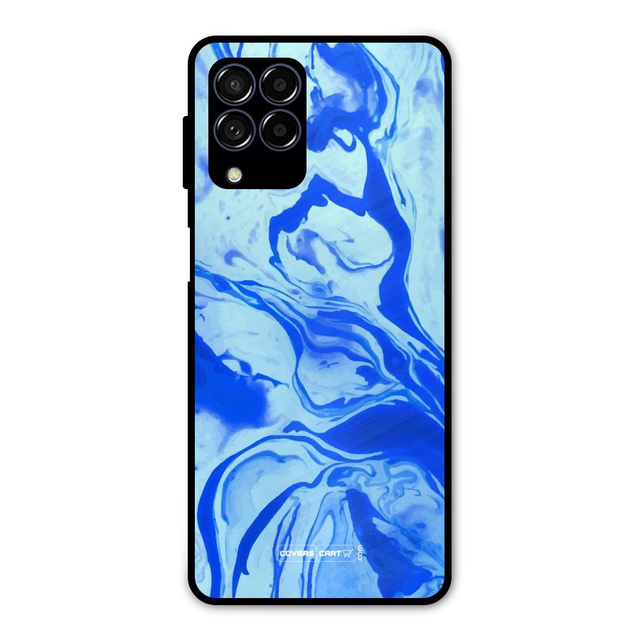 Blaze Blue Marble Texture Metal Back Case for Galaxy M53 5G