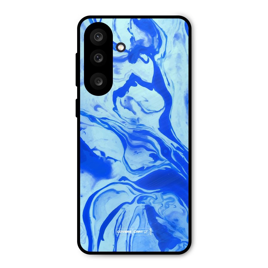 Blaze Blue Marble Texture Metal Back Case for Galaxy M56