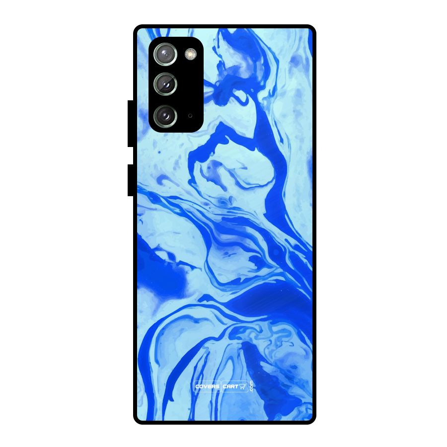 Blaze Blue Marble Texture Metal Back Case for Galaxy Note 20