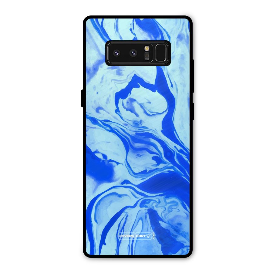 Blaze Blue Marble Texture Metal Back Case for Galaxy Note 8