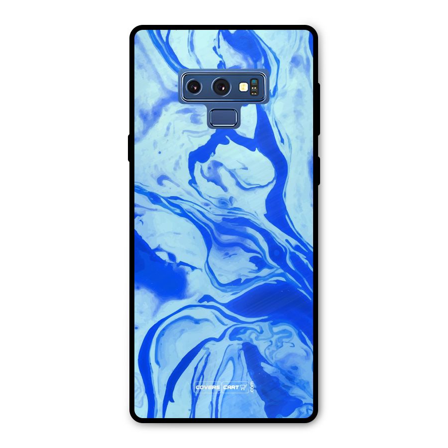 Blaze Blue Marble Texture Metal Back Case for Galaxy Note 9