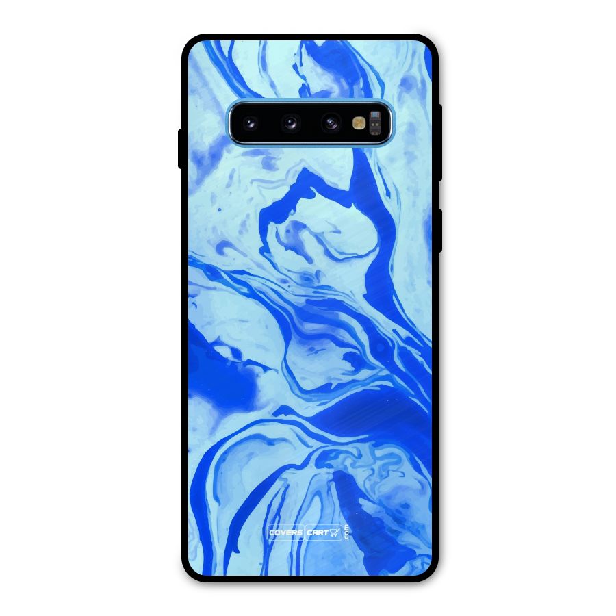 Blaze Blue Marble Texture Metal Back Case for Galaxy S10