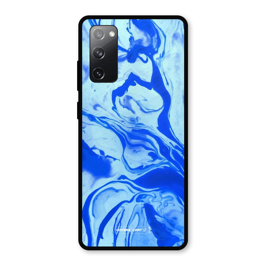Blaze Blue Marble Texture Metal Back Case for Galaxy S20 FE 5G