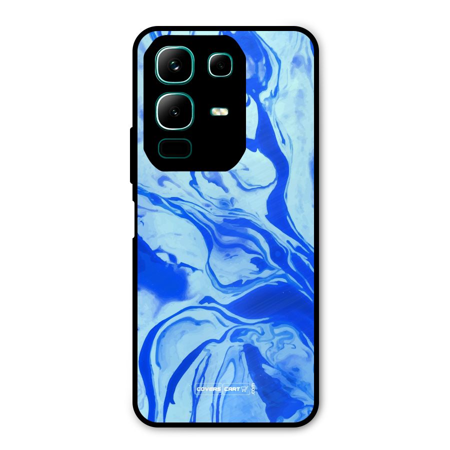 Blaze Blue Marble Texture Metal Back Case for Infinix Note 50x