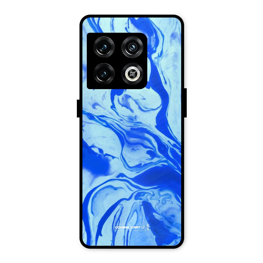 Blaze Blue Marble Texture Metal Back Case for OnePlus 10 Pro 5G