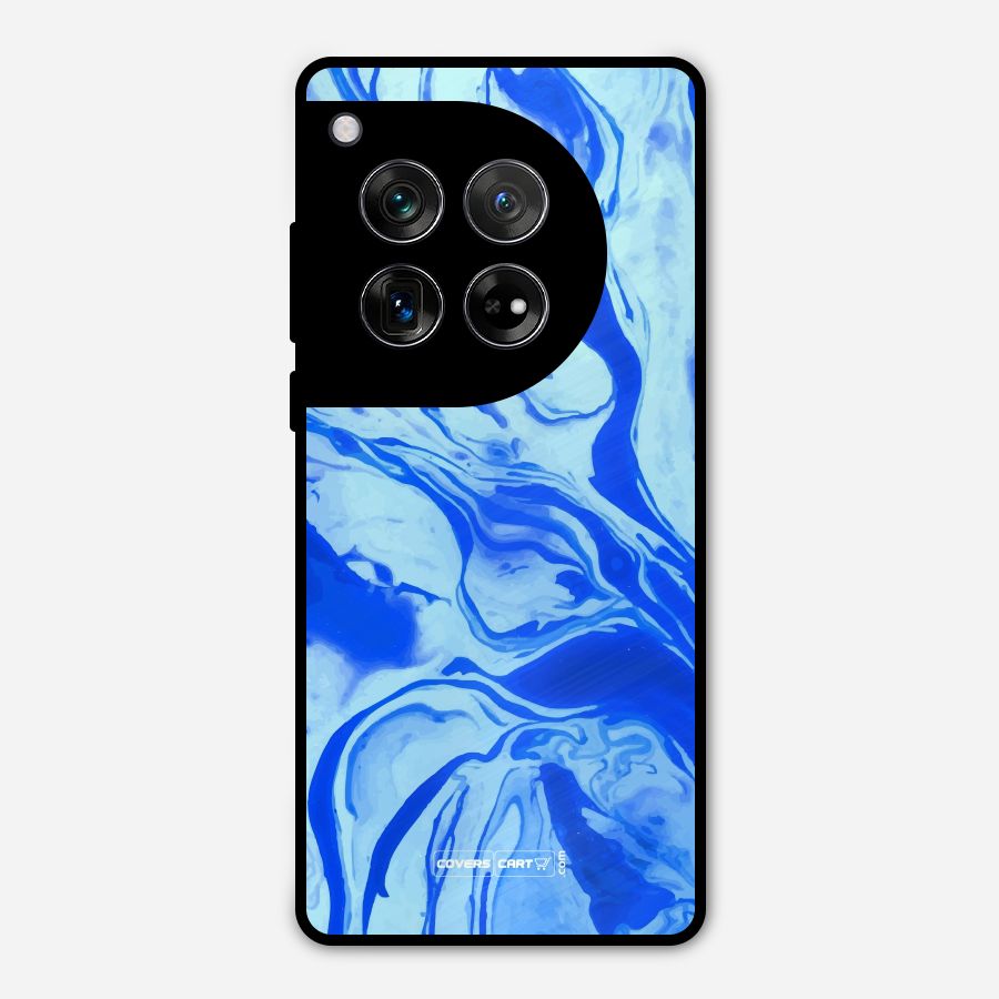 Blaze Blue Marble Texture Metal Back Case for OnePlus 12