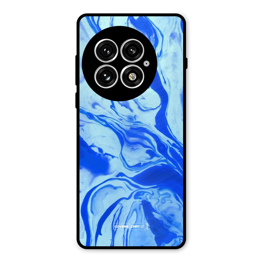 Blaze Blue Marble Texture Metal Back Case for OnePlus 13