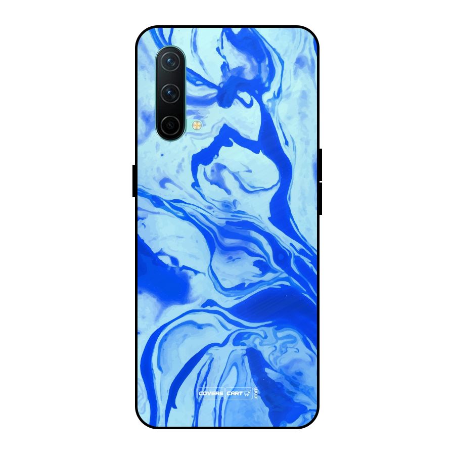 Blaze Blue Marble Texture Metal Back Case for OnePlus Nord CE 5G