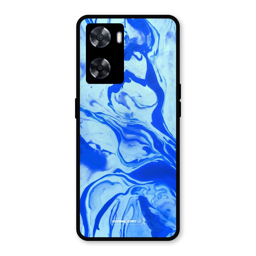Blaze Blue Marble Texture Metal Back Case for OnePlus Nord N20 SE