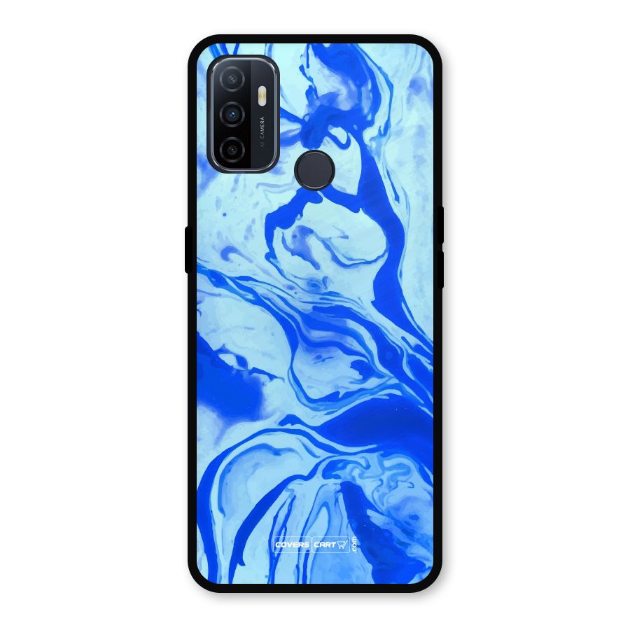 Blaze Blue Marble Texture Metal Back Case for Oppo A53