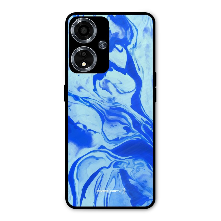 Blaze Blue Marble Texture Metal Back Case for Oppo A59