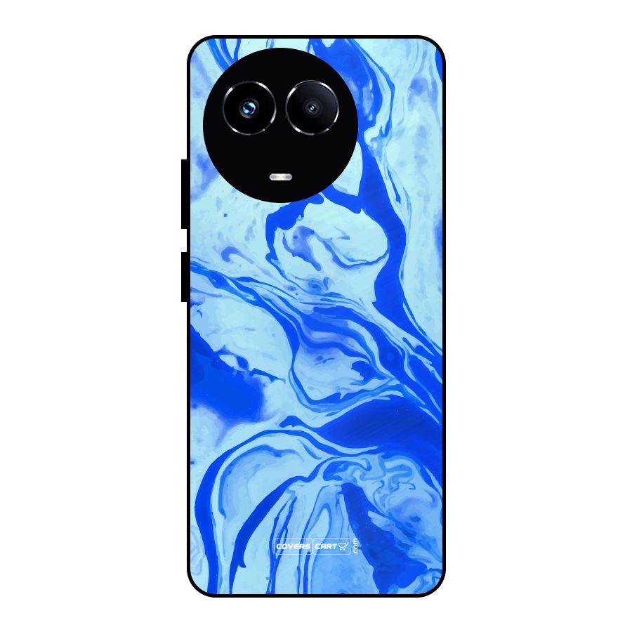 Blaze Blue Marble Texture Metal Back Case for Realme 11 5G
