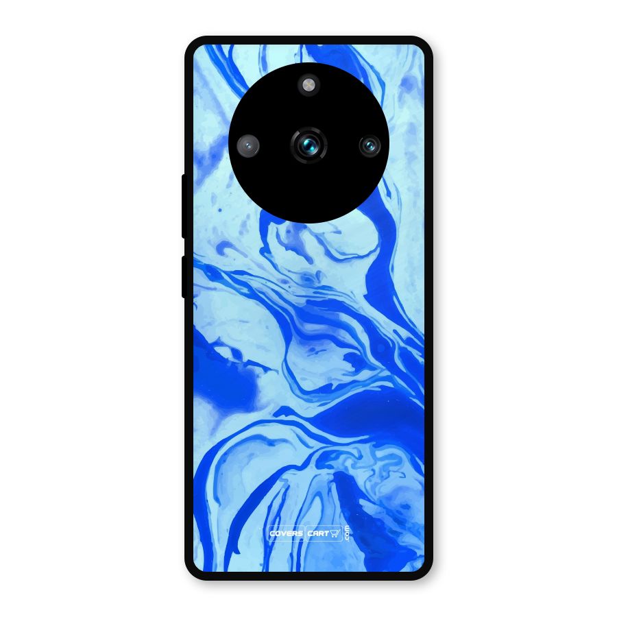 Blaze Blue Marble Texture Metal Back Case for Realme 11 Pro