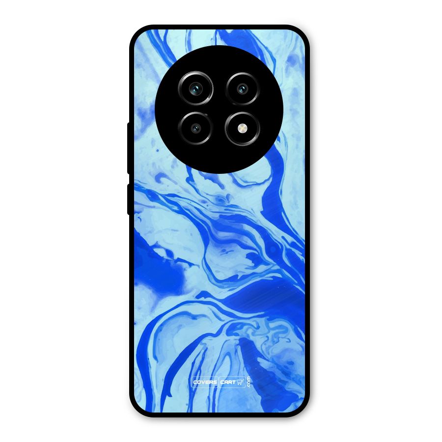 Blaze Blue Marble Texture Metal Back Case for Realme 13 Pro
