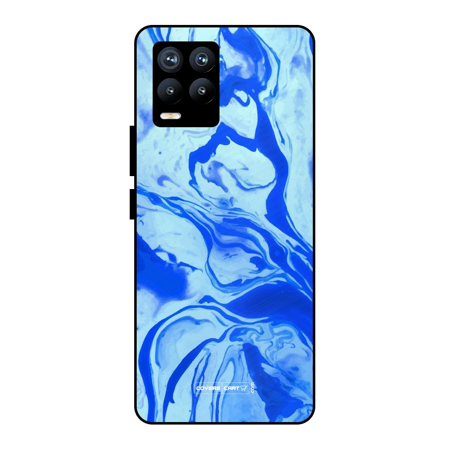 Blaze Blue Marble Texture Metal Back Case for Realme 8 Pro