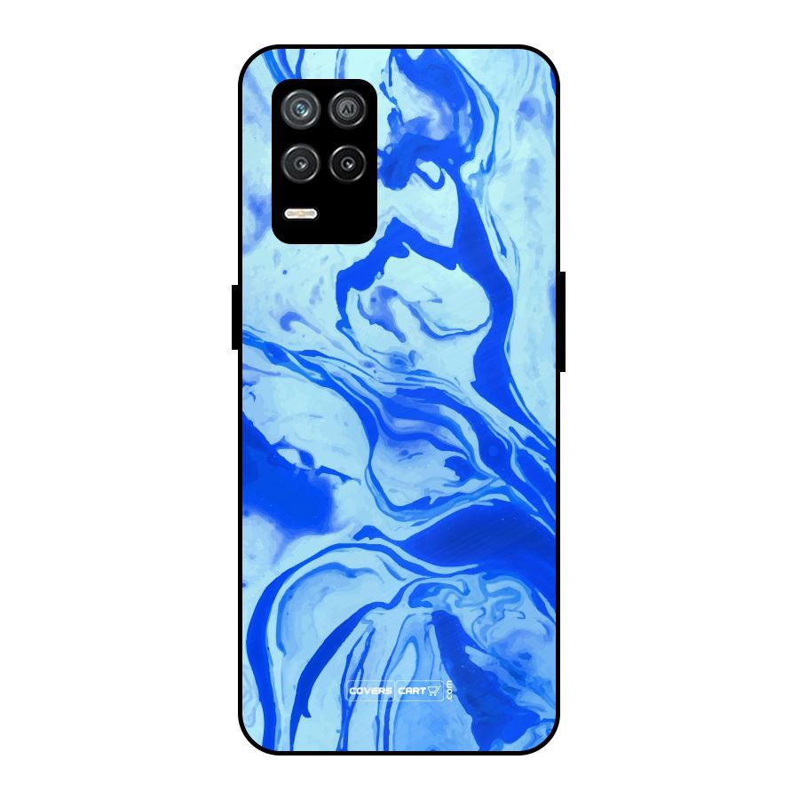 Blaze Blue Marble Texture Metal Back Case for Realme 9 5G