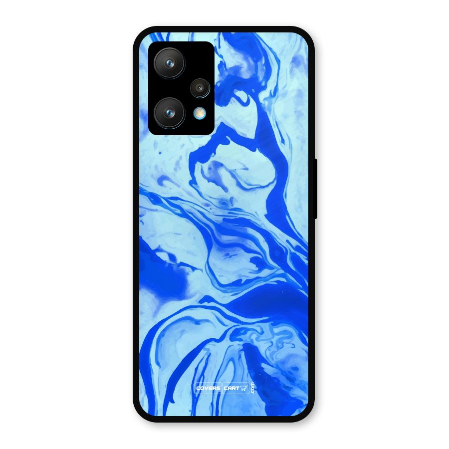 Blaze Blue Marble Texture Metal Back Case for Realme 9 Pro Plus 5G
