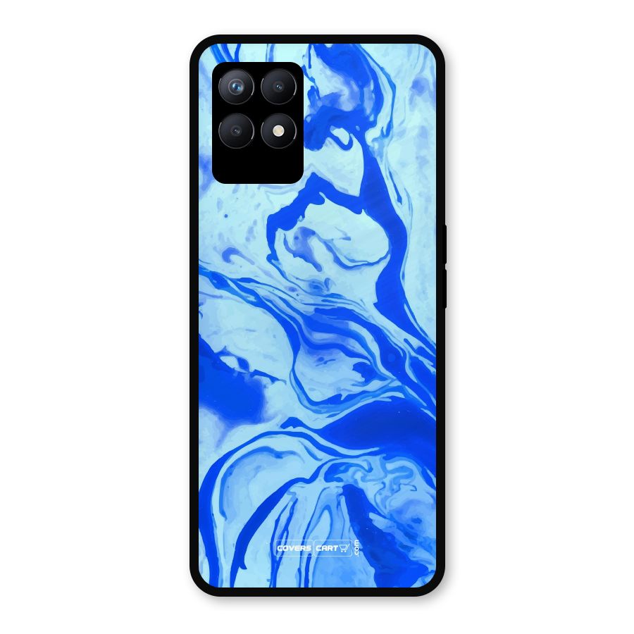 Blaze Blue Marble Texture Metal Back Case for Realme Narzo 50