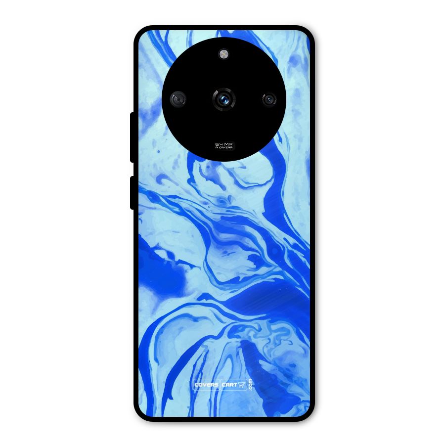 Blaze Blue Marble Texture Metal Back Case for Realme Narzo 60 5G