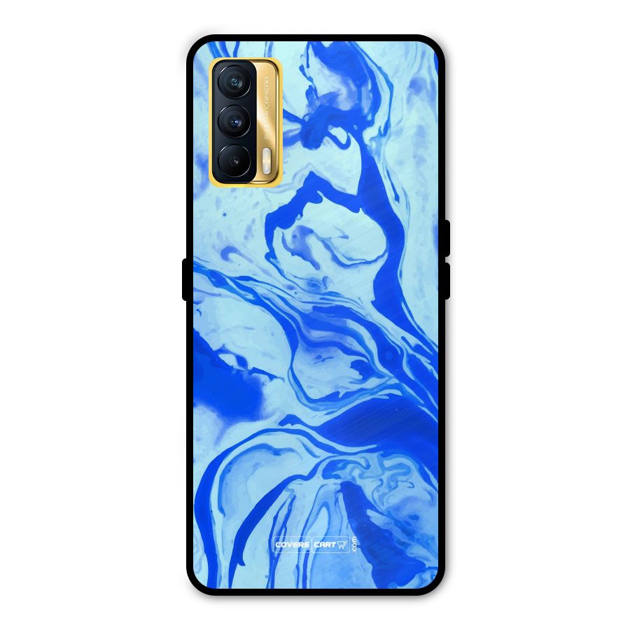 Blaze Blue Marble Texture Metal Back Case for Realme X7