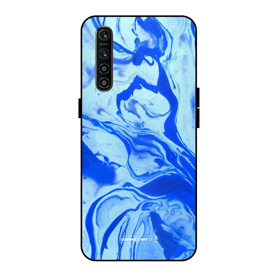 Blaze Blue Marble Texture Metal Back Case for Realme XT