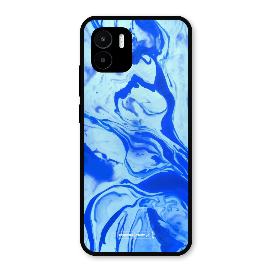Blaze Blue Marble Texture Metal Back Case for Redmi A2
