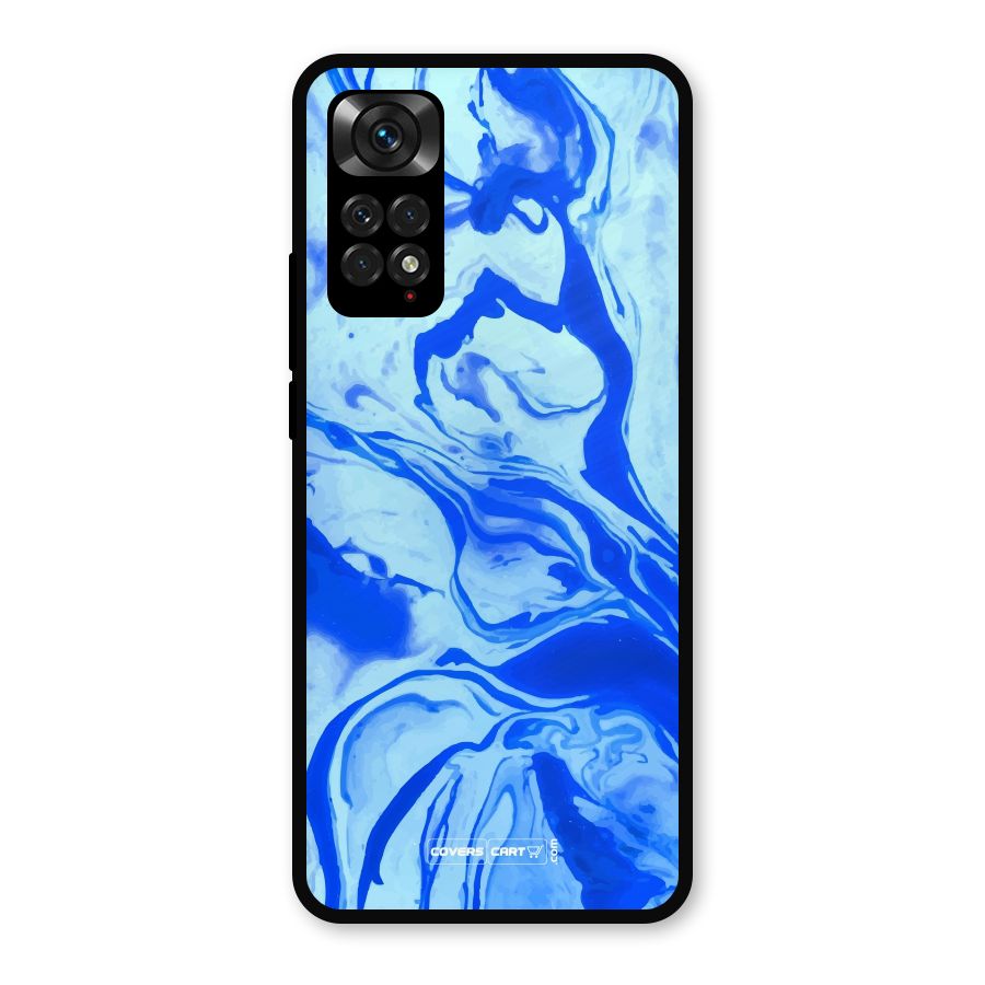 Blaze Blue Marble Texture Metal Back Case for Redmi Note 11s