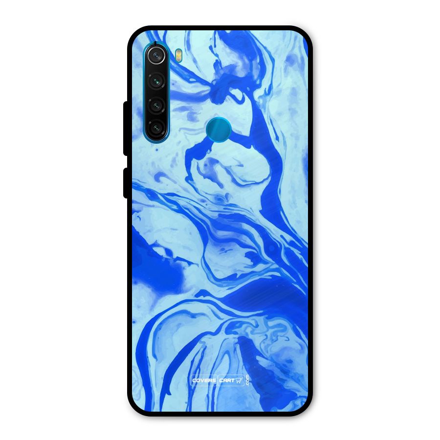 Blaze Blue Marble Texture Metal Back Case for Redmi Note 8