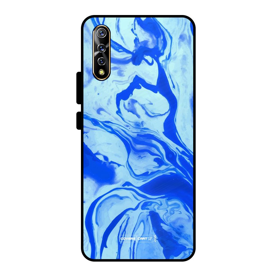 Blaze Blue Marble Texture Metal Back Case for Vivo S1