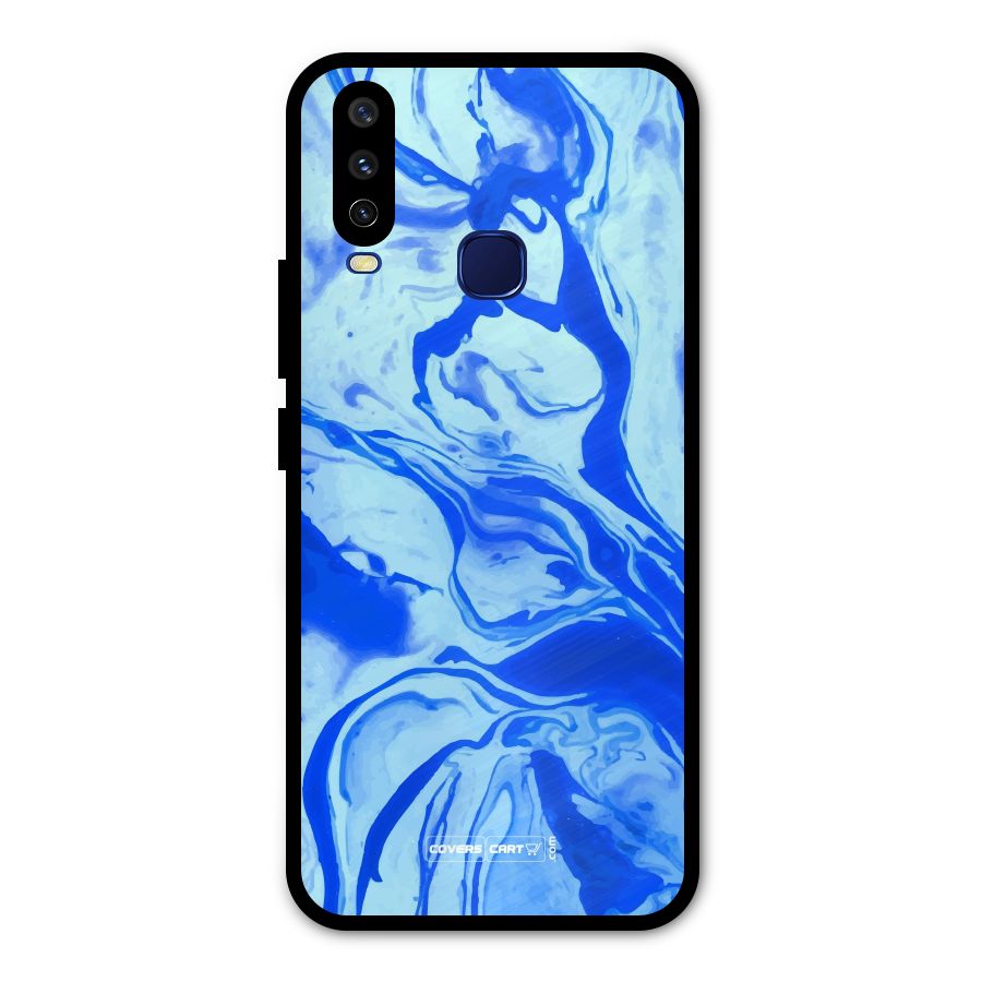 Blaze Blue Marble Texture Metal Back Case for Vivo V17