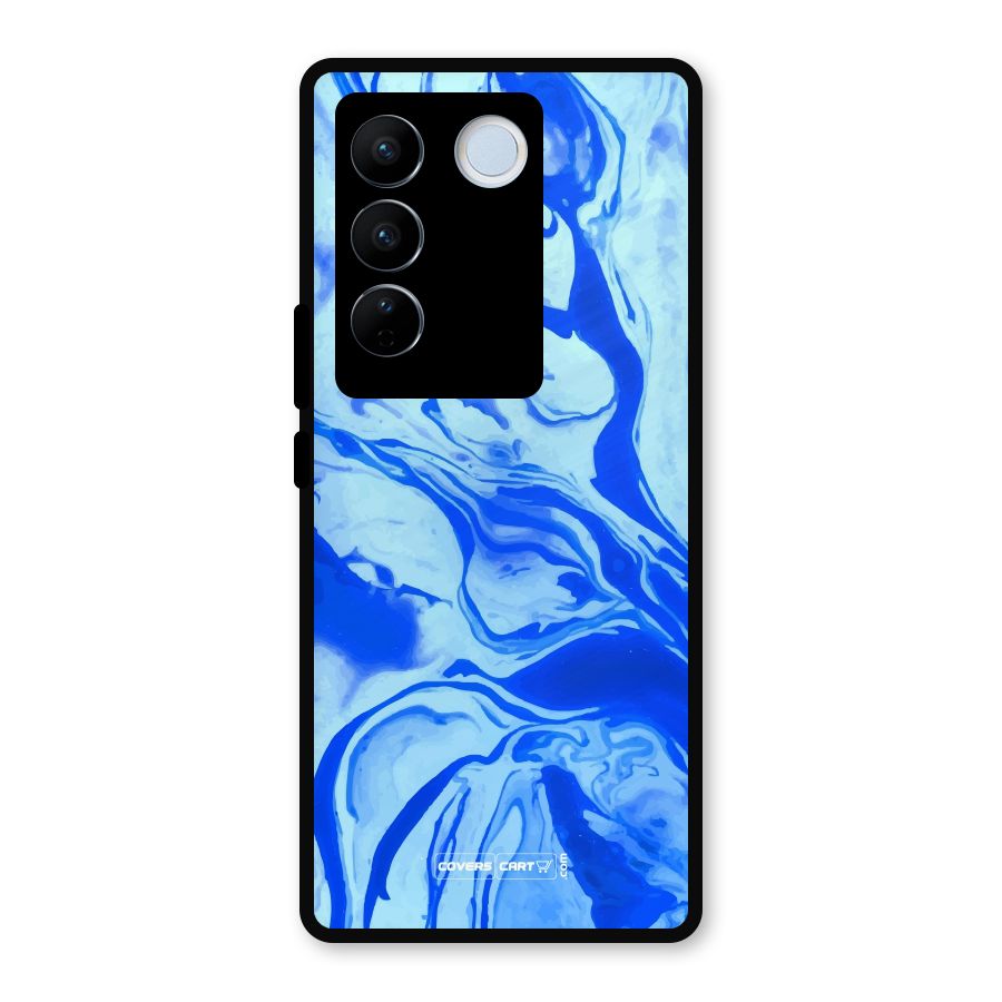 Blaze Blue Marble Texture Metal Back Case for Vivo V27