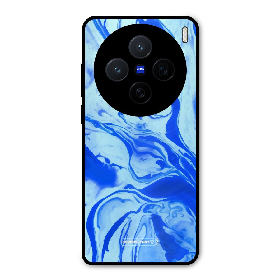 Blaze Blue Marble Texture Metal Back Case for Vivo X200