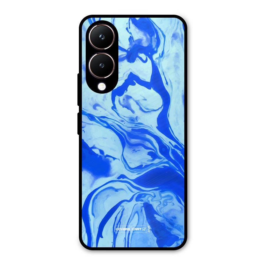 Blaze Blue Marble Texture Metal Back Case for Vivo Y28