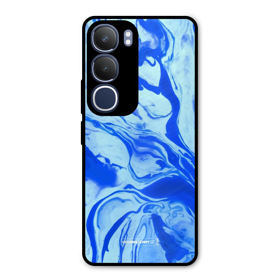 Blaze Blue Marble Texture Metal Back Case for Vivo Y29