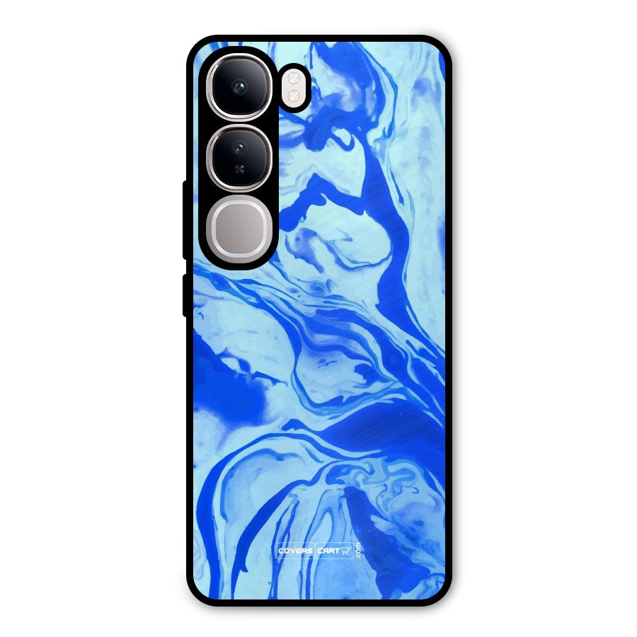 Blaze Blue Marble Texture Metal Back Case for Vivo Y300