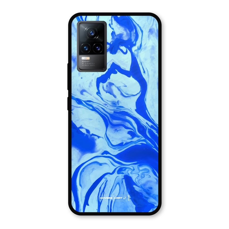 Blaze Blue Marble Texture Metal Back Case for Vivo Y73