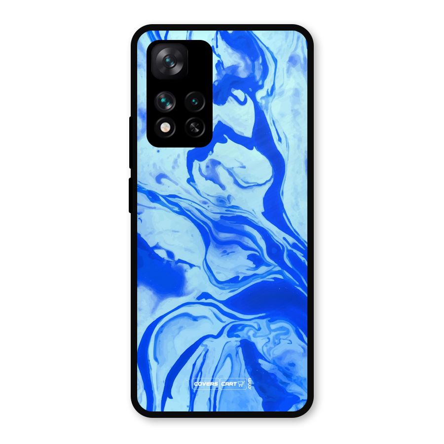 Blaze Blue Marble Texture Metal Back Case for Xiaomi 11i Hypercharge 5G