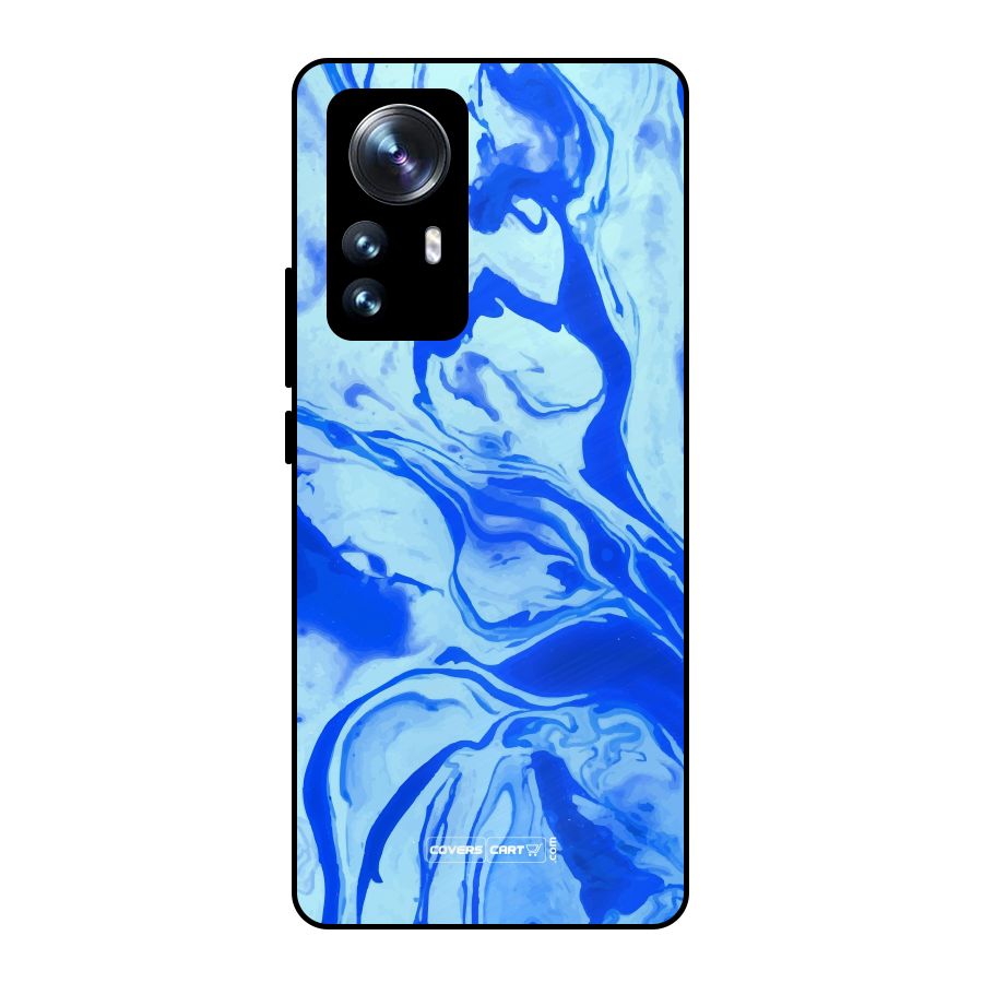 Blaze Blue Marble Texture Metal Back Case for Xiaomi 12 Pro