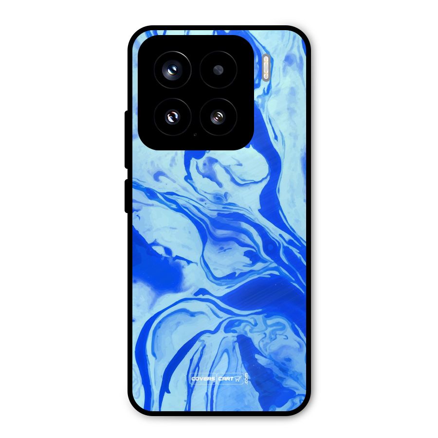 Blaze Blue Marble Texture Metal Back Case for Xiaomi 15