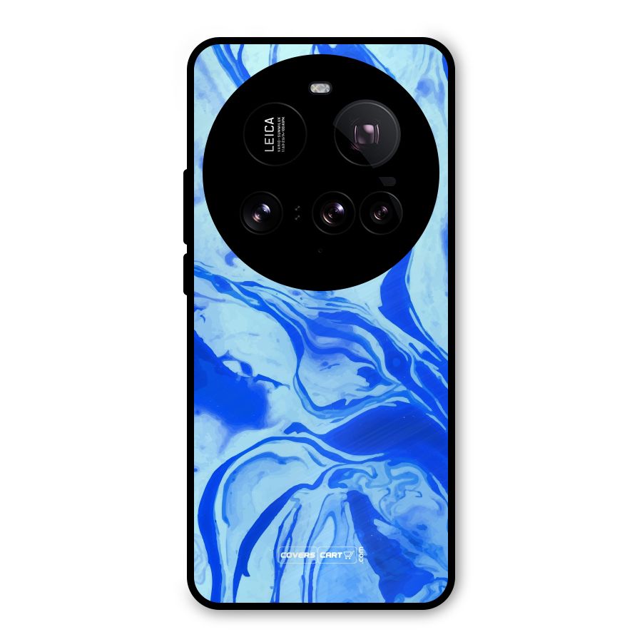 Blaze Blue Marble Texture Metal Back Case for Xiaomi 15 Ultra