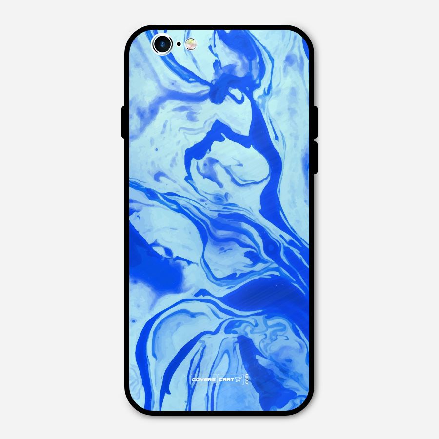 Blaze Blue Marble Texture Metal Back Case for iPhone 6 6s