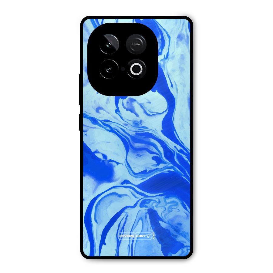 Blaze Blue Marble Texture Metal Back Case for iQOO Neo 10