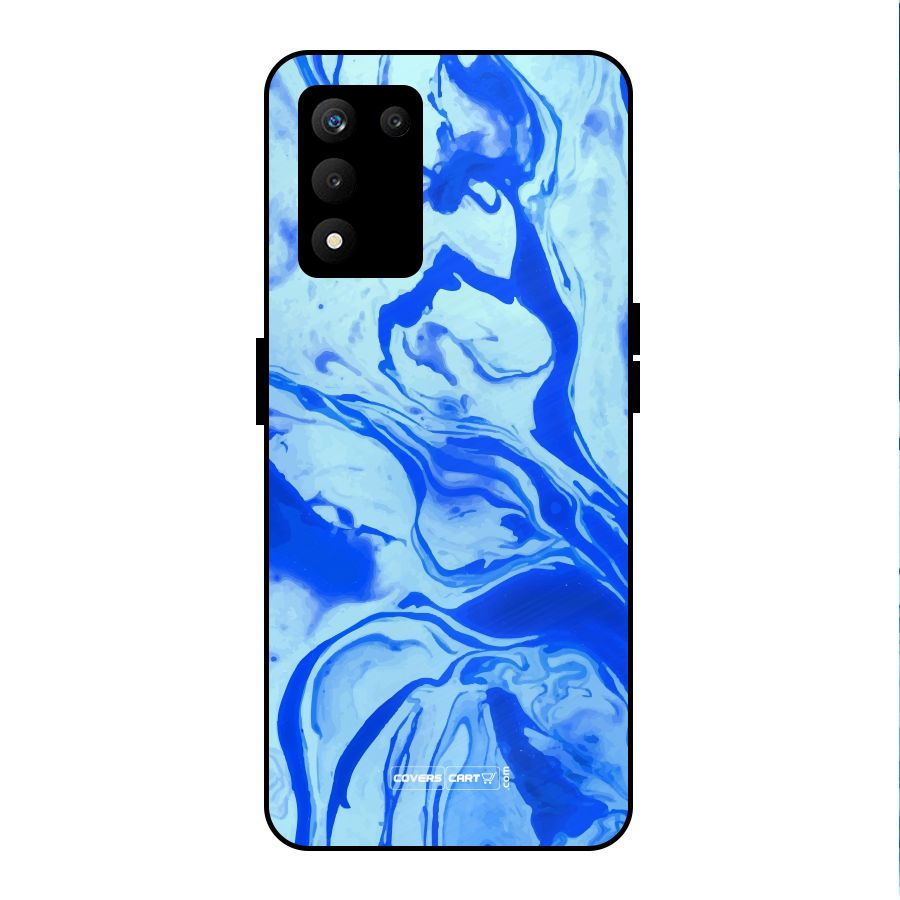 Blaze Blue Marble Texture Metal Back Case for realme 9 5G SE