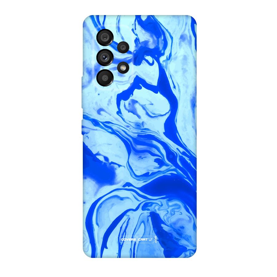 Blaze Blue Marble Texture Original Polycarbonate Back Case for Galaxy A53 5G